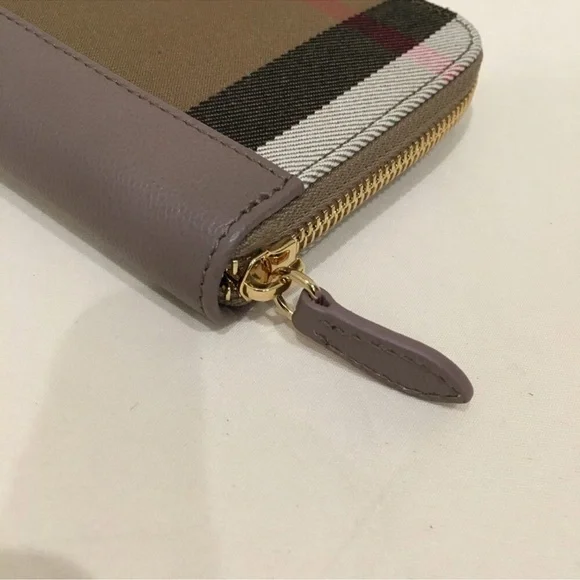 NWOT Burberry Brown Purple Long Leather Wallet - Picture 6 of 10